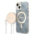 GUESS Originalna maska + punjač za iPhone 15/14/13 6,1", GUBPP14SH4EACSB, 4G Print MagSafe, plava